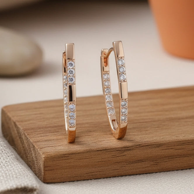 Elegant Zirconia Earrings in Gold